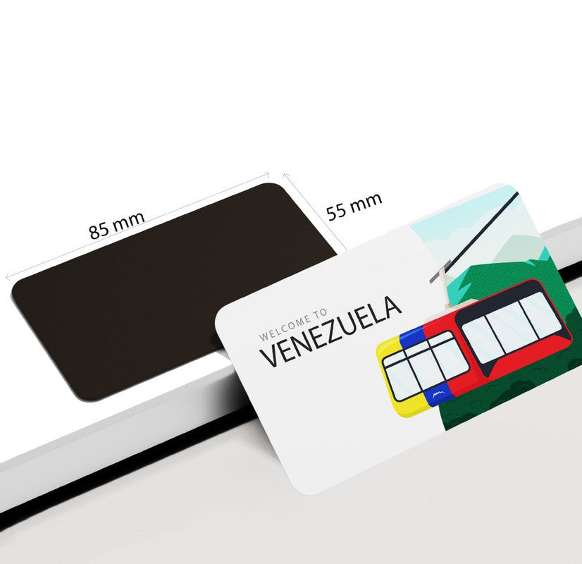 dhcrafts Rectangular Rubber Fridge Magnet / Magnetic Card Multicolor Venezuela D2 Design Pack of 1 (8.6cm x 5.4cm)